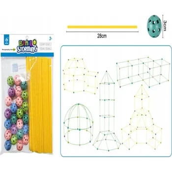 ostatní stavebnice Stavební Stavebnice , trubičky základna stan dům, 75 dílků, vysoce kvalitní zpracování