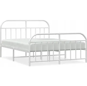 Postel Rám postele ocelový bílý 140x200 cm, robustní