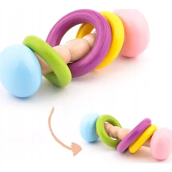 Dřevěné chrastítko, úchopová hračka pro miminko EKO