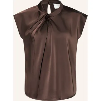 Neo Noir Dámská Halenka Fleur Ze Saténu, tmavě hnědá, 44