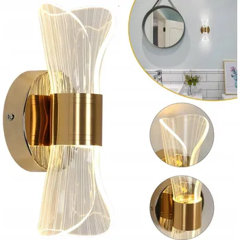 Nástěnné svítidlo Nástěnné LED svítidlo, moderní interiérové osvětlení, zlaté