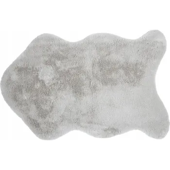 Koberec KOŽEŠINOVÝ KOBEREC ŠEDÝ UMĚLÁ KOŽEŠINA 60 x 90 cm DO OBÝVACÍHO POKOJE LOŽNICE