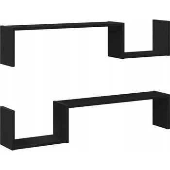 police Černá nástěnná police 100 x 15 x 20 cm z dřevěného kompozitu