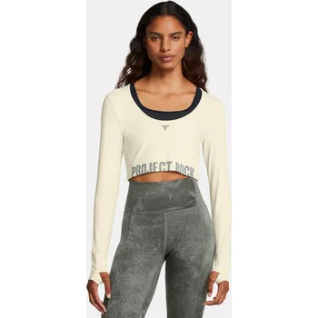 Dámské oblečení Dámské tričko Under Armour Pjt Rck LG LS Workout Top 1386443-273 Hnědá MD