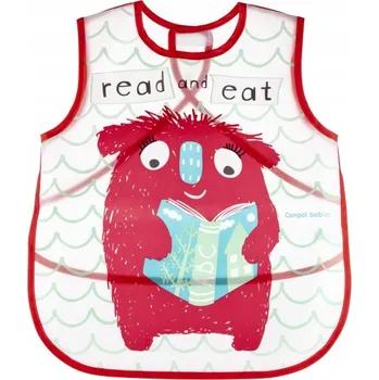 Bryndák Canpol babies omyvatelný bryndák měkký Monsters červený 1 kus (9/237)