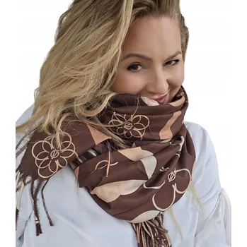 Šála Dámský šál Agrafka hnědý 180 cm
