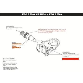 Pedál na kolo Look náhradní osa Keo 2 Max D12V37