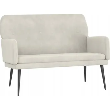 Čalouněná lavice Samet Krémová 108x79x79 cm