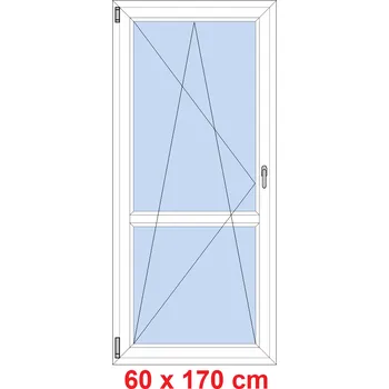 Okno Soft Balkonové dveře s příčkou 60x170 cm, otevíravé a sklopné