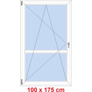 Okno Soft Balkonové dveře s příčkou 100x175 cm, otevíravé a sklopné