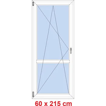 Okno Soft Balkonové dveře s příčkou 60x215 cm, otevíravé a sklopné