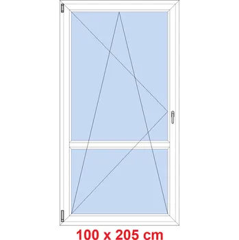 Okno Soft Balkonové dveře s příčkou 100x205 cm, otevíravé a sklopné