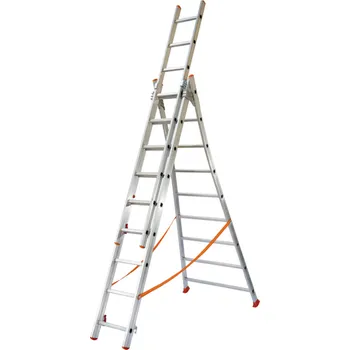 Žebřík Facal ATLANTA Trojdílný víceúčelový hliníkový žebřík Počet příček / složená délka (m): 12+12+12 / 3,42
