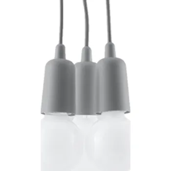 Závěsné svítidlo DIEGO šedé 3bodové nastavitelné moderní do obýváku a kuchyně