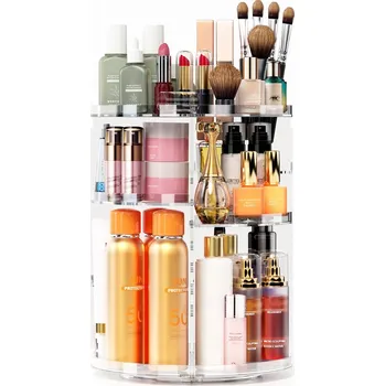 Organizér na kosmetiku OTOČNÝ ORGANIZÉR NA KOSMETICKÉ ŠTĚTCE A KOSMETIKU, NÁDOBA NA KUFŘÍK