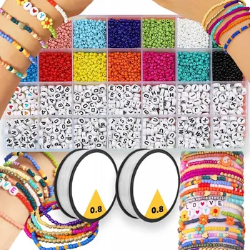 dětská sada na výrobu šperků VELKÁ SADA KORÁLKŮ NA VÝROBU NÁRAMKŮ, NÁHRDELNÍKŮ, PÍSMENKA DIY