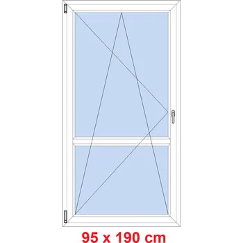Okno Soft Balkonové dveře s příčkou 95x190 cm, otevíravé a sklopné