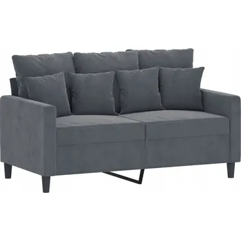 Pohovka Sametová pohovka pro 2 osoby, tmavě šedá, 138x77x80 cm