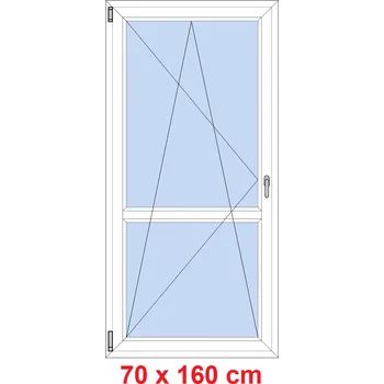 Okno Soft Balkonové dveře s příčkou 70x160 cm, otevíravé a sklopné