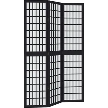 Paraván Dekorační paraván černý 105-110 x 180 cm masivní dřevo