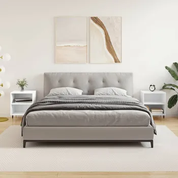 Noční stolek Nábytek XL Noční stolky 2 ks bílé 40 x 30 x 50 cm kompozitní dřevo 826765