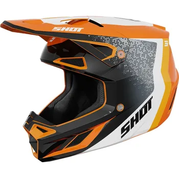 Helma na motorku Motokrosová přilba Shot Speed Hybrid lesklá oranžová