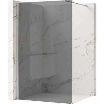 Bezrámová sprchová zástěna REA FLEXI 80 cm, chrom/šedá kouřová - bez vaničky