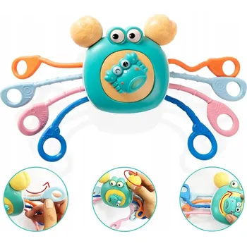 Hračka pro nejmenší VZDĚLÁVACÍ HRAČKA KRAB S KÁBLY PRO MIMINKA MIMINKA, TŘÍDIČKA NA PROŘEZÁVÁNÍ KOUSKŮ 18M+