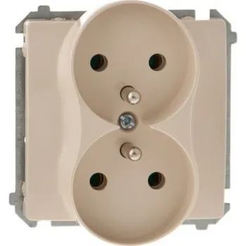 Elektrická zásuvka Kontakt Simon Basic Dvojitá zásuvka s uzemněním Béžová BMGZ2M.01/12
