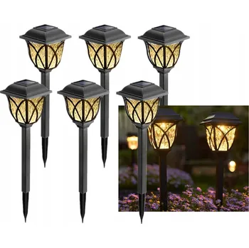 Venkovní osvětlení SOLÁRNÍ ZAHRADNÍ LAMPA LED SLOUPEK SOLÁRNÍ SVĚTLA DO ZAHRADY ZAPICHOVACÍ 6 kusů
