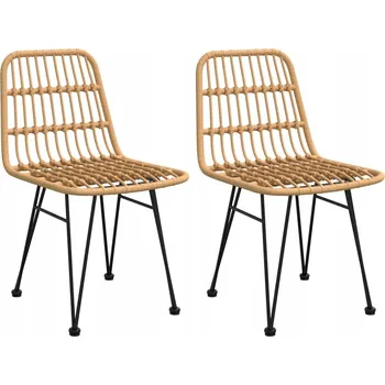 Zahradní křesla z PE ratanu, ocelový rám, 48 x 62 x 84 cm, černá, 2 ks