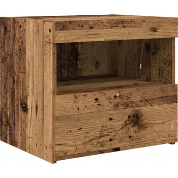 Noční stolek Noční stolek s LED osvětlením, barva: Staré dřevo, rozměry: 50 x 40 x 4 cm