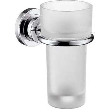 Držák na kartáček AXOR CITTERIO držák kartáčků s pohárkem, nástěnný, sklo, chrom