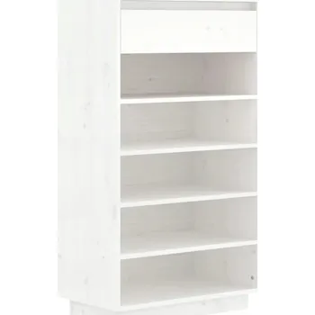 Botník Dřevěná botník - bílá, 60x34x105 cm