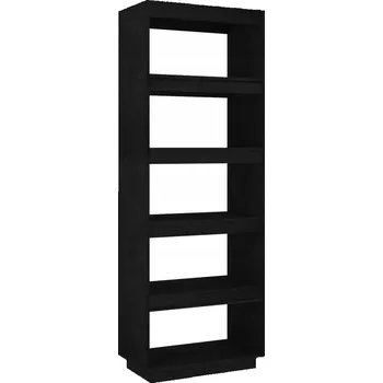 Knihovna Regál z masivního borovicového dřeva černý 60 x 35 x 167 cm