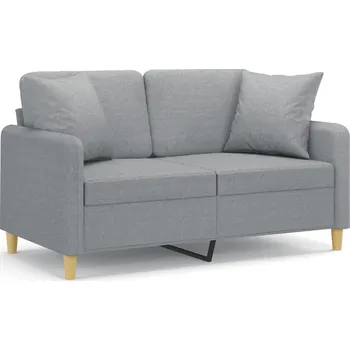 Pohovka Dvojmístná pohovka světle šedá s polštáři 138x77x80 cm