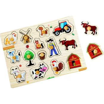 Puzzle 2Kids Toys Dřevěné puzzle Farma 14 dílků