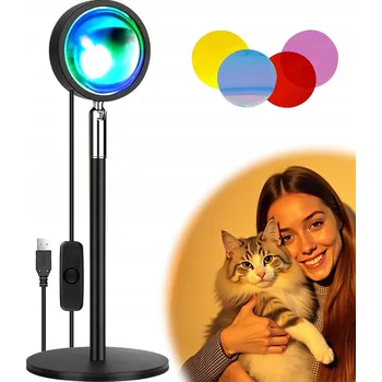 Lampička ATMOSFÉRICKÁ LAMPA PROJEKTOR IMITACE ZÁPADU SLUNCE - Přirozený efekt západu