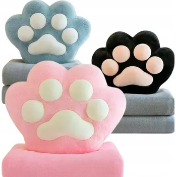 Dětská deka SET POLŠTÁŘ TLAPKA + DEKA 160 x 100 cm - MĚKKÝ SET DEKA S POLŠTÁŘKEM