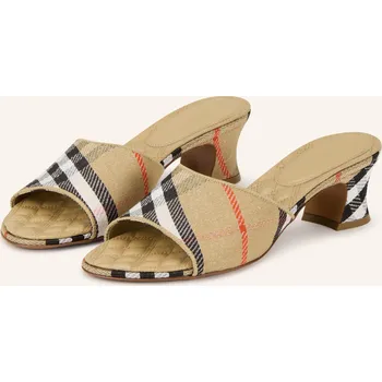 Dámské sandále Burberry Dámské Pantofle Sloane, velbloudí / krémová / černá, 38