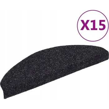 Nášlap na schod Černé rohože na schody 65 x 21 x 4 cm, 15 5 kusů , antistatický polypropylen