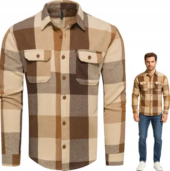 Pánská košile Recea pánská košile casual 3097 s dlouhým rukávem regular střih polyester velikost M