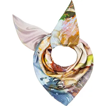 Šátek Dámský šátek s potiskem malby -Vaticano – Ponte Sant’Angelo a Polibek 9001637 -30