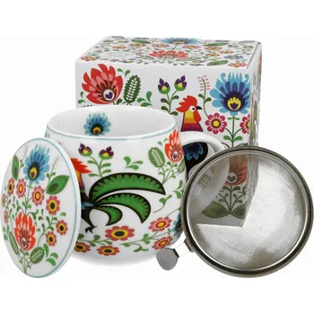 Hrnek Duo KOHOUTI FOLK porcelánový 430 ml