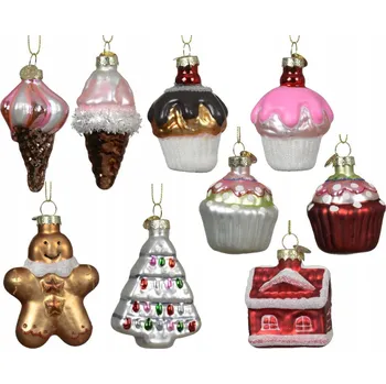 Vánoční dekorace Vánoční Koule Sladkosti barevná na vánoční stromeček 7 cm