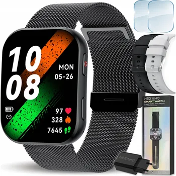 Hodinky Smartwatch Nexano NX88 DÁMSKÉ HODINKY AMOLED SOS 3 ŘEMÍNKY černé