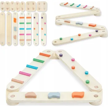 Obraz Dřevěná balanční dráha Mamabrum senzorická, 14 dílů