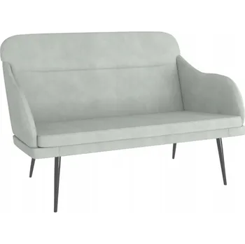 Čalouněná lavice, sametová, světle šedá, 110x76x80 cm