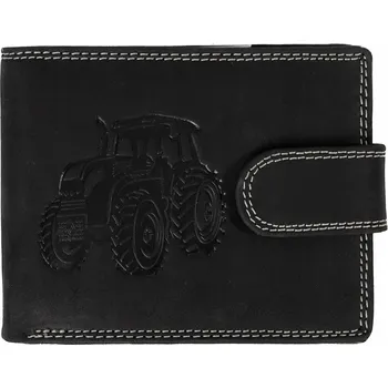 Peněženka WILD Prémiová pánská peněženka s přezkou Traktor - černá