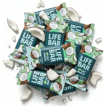 Čokoládová tyčinka Lifefood Zvýhodněná sada 13 + 2 tyčinky zdarma - Lifebar Oat Snack Coconut Bliss BIO (15 x 40 g)